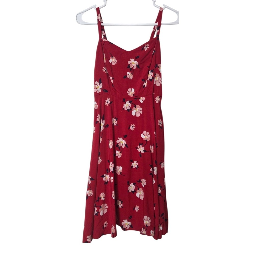 Old Navy Women's Size XS Baby Doll Y2K Sundress Cami Floral Print Smocked Red